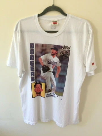LA Dodgers Clayton Kershaw T-SHIRT  Size large white HOMAGE Cover