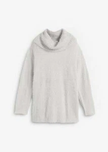 Flausch-Pullover in Oversize-Optik Gr. 48/50 Mattsilber Rollkragenpullover Neu* - Bild 1 von 1