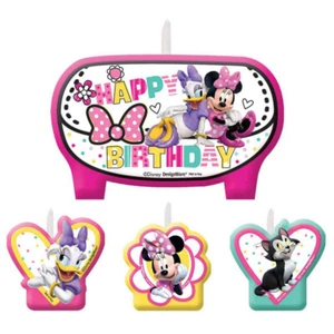 MINNIE MOUSE Birthday Cake Candle Set 4 pieces Kids Party - Picture 1 of 1