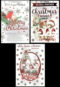 SCHWESTER UND PARTNER WEIHNACHTSKARTE Qualitätskarten mit tollen Versen Designwahl - Bild 1 von 8