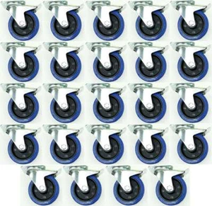 24x 125mm SL Möbelrollen m. Bremse Rollen Möbel Transportrollen Lenkrollen Gummi - Bild 1 von 11