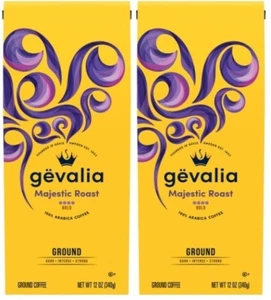 Gevalia Majestic Dark Roast Ground Coffee, 12 oz (2 Bags) 100% Arabica Intense - Picture 1 of 3