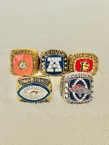 5 PCS Denver Broncos AFC Championship Ring Set, 🇺🇸 SHIP Cover