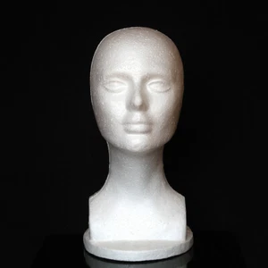 Female Foam Mannequin Head Model Hat Wig Display Stand Rack white US - Picture 1 of 11