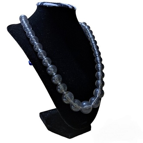 VETEMENTS Collana donna perle tonde in acrilico fumè misura 12 pollici