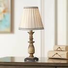Ribbed Traditional Rustic Accent Table Lamp 18" High Antique Gold for Bedroom