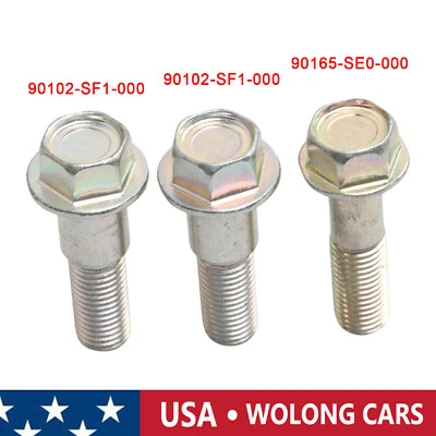 3Pcs Intermediate Half Shaft Bolts for Honda Acura 90102-SF1-000 90165-SE0-000 - Image 1 of 4
