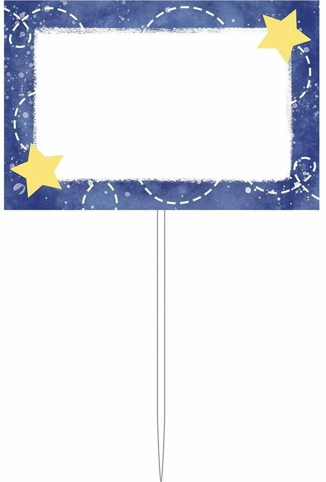 Moon And Back Party Supplies Food Markers Sign 12Pk Decoration Baby Shower Star - Image 1 of 1