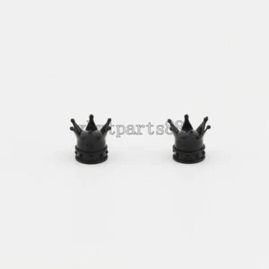 2x Universal Black Crown Tire / Wheel Air Stem Valve Caps for car-truck-hot rod - Picture 1 of 4