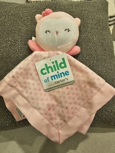 Carters Child Of Mine Owl Security Blanket Pink Heart Rattle Lovey Plush Walmart - Picture 1 of 4
