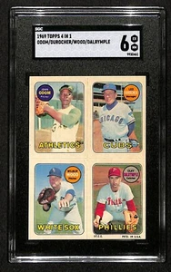 1969 Topps 4 in 1 John Odom Leo Durocher Wilbur Wood Clay Dalrymple SGC 6 7584 - Picture 1 of 4