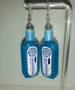 Par de Pendientes Enjuague Bocal Sensodyne Hechos a Mano 7cm Diversión Fiesta Luz - Imagen 1 de 2