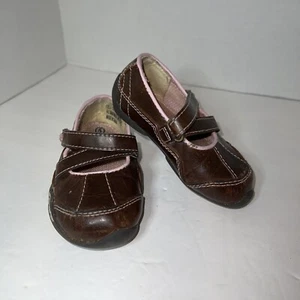 Circo Toddler Girls Sandals Size 5 Brown Pink Double Strap VGUC 5.75” - Picture 1 of 10