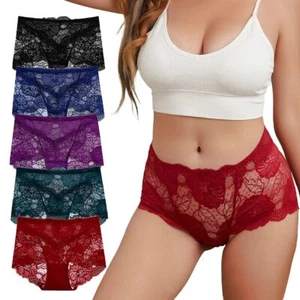 PHOLEEY Womens Sexy Underwear Lace Panties High Waisted Plus Size Ladies Brie... - Picture 1 of 7