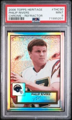2006 Topps Heritage /552 Chrome Refractor #THC90 Philip Rivers SP SD LAC PSA 9 - Image 1 of 4
