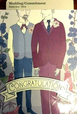 Felicitaciones de boda - para 2 HOMBRES, MR & MR, LGBT, MISMO SEXO boda/SELLO 46J Foto 1 de 3
