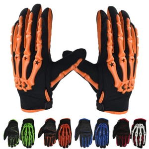 Chitone Full Finger Skeleton Gloves Motocross Riding Gloves Motorcycle Gloves US - Picture 1 of 19