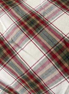 Liz Claiborne länglich kariert Küche Esszimmer Stoff Tischdecke grün rot - Bild 1 von 5