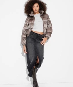 NWT Wild Fable Gray Brown Puffer Jacket Size XS (I) - Picture 1 of 7