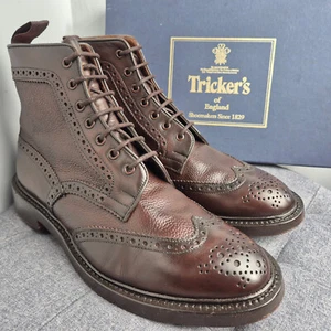 Botas Trickers 'Steeple' Espresso Dos Tonos Cuero Grano Marrón Brogue Reino Unido 10.5 - Imagen 1 de 21