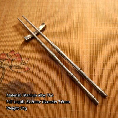 TC4 titanium alloy chopsticks non-slip Split type Solid chopsticks with Rest - Image 1 of 4