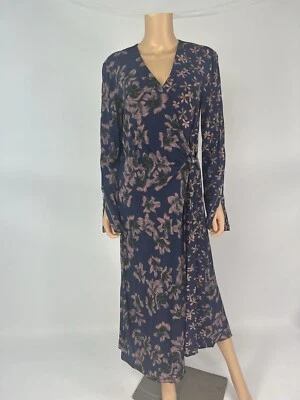 Vestido falso floral roxo manga comprida gola V Rag & Bone tamanho 6 - Imagem 1 de 4