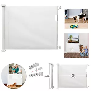 Retractable Gate Extra Wide Child Baby Dog Pet Safety Stair Steps Mesh Fence - Picture 1 of 10