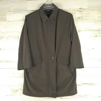 HILARY RADLEY 棕色外套女式 8 码全拉链 3 纽扣闭合 ❗*无衬里*❗ — 第 1/4 张图片