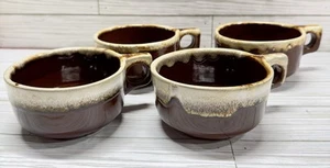 Set 4 Western Stoneware WS Maple Leaf Brown Drip Glaze Soup Chili Crock Bowl-F2 - Picture 1 of 11