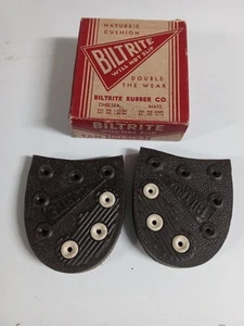Vintage Boot Heel replacements BILTRITE mens tan SIZE 9-10  OS original box - Picture 1 of 3