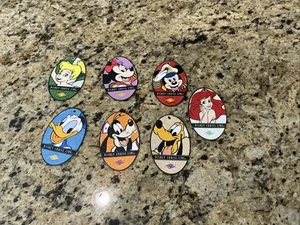 Set Of 7 Disney Cruise Line DCL Luggage Tags Mickey Tinkerbell Donald Ariel Mick - Picture 1 of 1