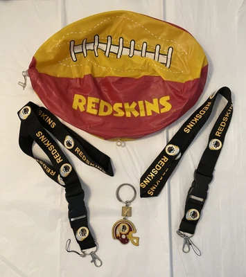 Vintage Lot Washington Redskins NFL Inflatable Football, Keychain & 2-Lanyards - Image 1 of 4