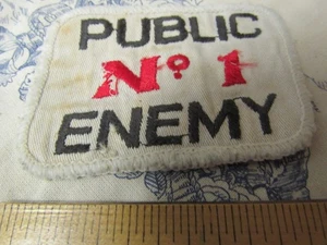 Vtg. Biker ?? Novelty ? "Public Enemy No.1" Embroidered Patch - Picture 1 of 3