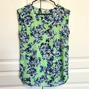 J Crew Sleeveless Floral Top Blouse Shirt Tank Women’s XS - Flowy - Picture 1 of 7