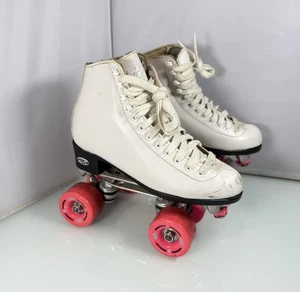 Pattini a rotelle Riedell da donna US 4 RW Wave in pelle bianca quad 23070 - Foto 1 di 8