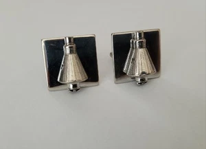 NASA Vintage RETRO CUFFLINKS McDonnell MERCURY SPACE CAPSULE 3D Metal BALFOUR - Foto 1 di 11