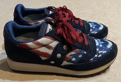 Saucony Jazz 81 Estrellas y Rayas Mujer Talla 9.5 Zapatos Atléticos Tenis Patrióticos Foto 1 de 4