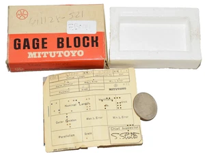 Mitutoyo Size .1008" Grade No. 61128-223 Steel Rectangular Gauge Gage Block - Picture 1 of 7