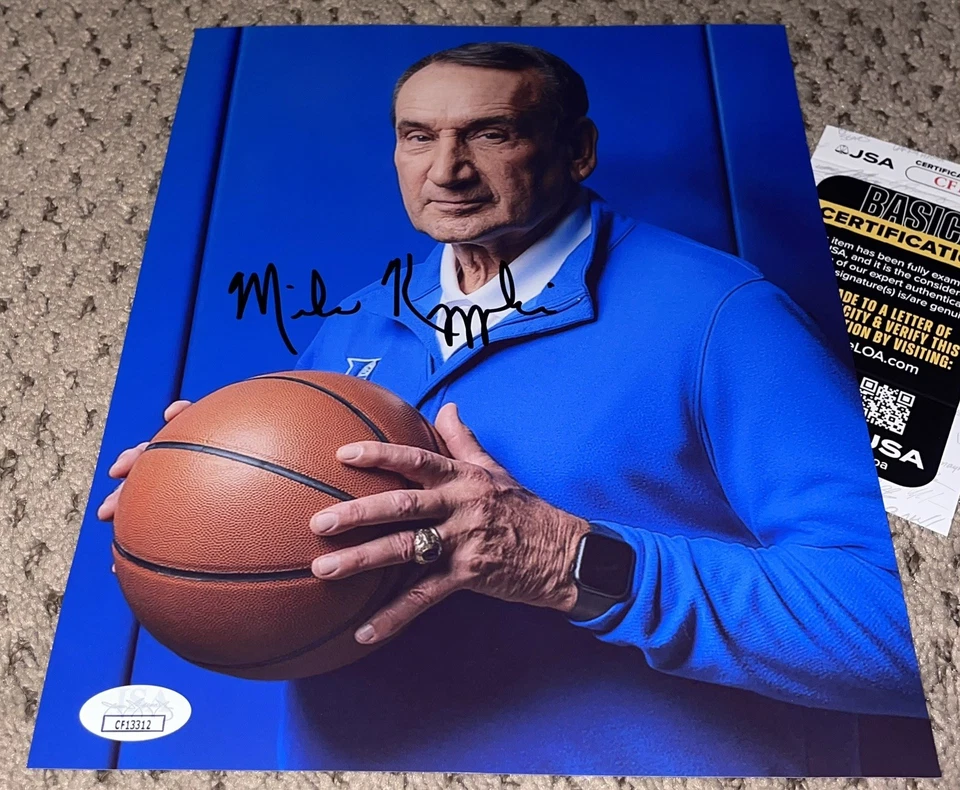 COACH K SIGNED 8X10 PHOTO DUKE BASKETBALL AUTOGRAPH JSA MIKE KRZYZEWSKI  - Image 1 of 1