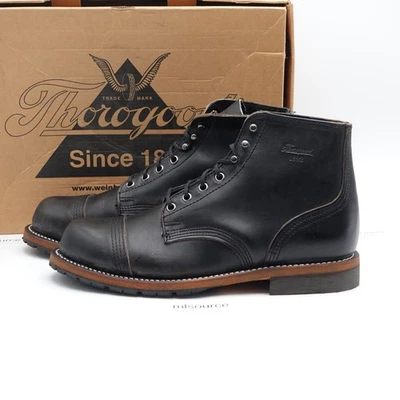 美国 8 码男式 Thorogood 道奇维尔美国制造皮靴 814-6013 黑色 — 第 1/4 张图片