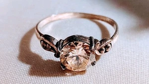 Sterling Silber hellrosa Rundschliff Saphir Eisbahn Größe 8 - Bild 1 von 6