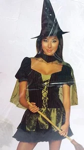 BÖSE HEXE DES WESTENS HALLOWEEN KOSTÜM, KLEID UMHANG HUT, GRÖSSE M, UVP 49,99 $ - Bild 1 von 7