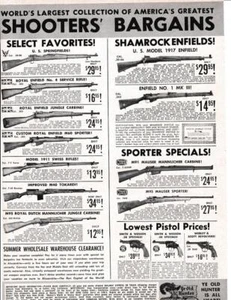 Hunters Lodge Gun 1962 2 páginas anuncio impreso / M-1 / Mauser Mannlich / Enfield / Springfield / - Imagen 1 de 1