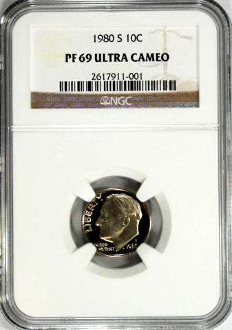 1980-S Roosevelt Dime NGC PF 69 Ultra Cameo #GA3-01 Cover