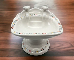 Soap Dish Ceramic Pedestal Sink Floral Upper Canada Collection Bathroom Vintage - Picture 1 of 11