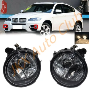 Pair Front Bumper Fog Lamps Lights w/ Bulb For BMW X6 E71 E72 LCI 2013 2014 2015 - Picture 1 of 8