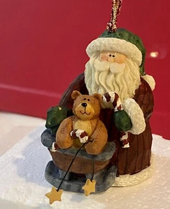 Santa Claus Midwest Resin Ornament Sleigh Teddy Stars 3” Tall 2.5” Wide - Picture 1 of 10