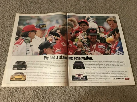 EMERSON FITTIPALDI Car #20 WINS 1993 INDY INDIANAPOLIS 500 CHEVY Poster Print Ad Cover