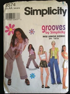 Pattern Simplicity 8574, junior pants, shorts, bag, cardigan tank top  3//4-9/10 - Picture 1 of 2
