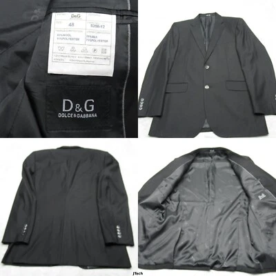 Dolce & Gabanna Wool Silk Blend Blazer Men 38R US Black Sport 2 Button Ventless - Image 1 of 4